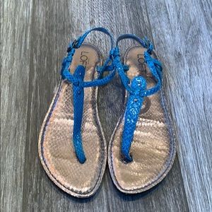 LOFT turquoise snake sandal, sz 7